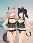 absurdres beach bikini cat_girl dragon_girl highres non-web_source swimsuit