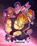  6+boys arm_up armor arms_up biceps black_eyes black_hair black_wristband blonde_hair blue_sash blue_shirt cape character_request child clenched_hands closed_mouth collarbone commentary_request dated dougi dragon_ball dragon_ball_super dragon_ball_super_super_hero dragon_ball_z frown glasses gloves green_eyes hair_between_eyes highres index_finger_raised koukyouji long_hair looking_at_viewer male_child male_focus multiple_boys multiple_persona muscular muscular_male open_mouth pectorals raised_eyebrows red_sash red_wristband saiyan_armor sash serious shirt short_hair short_sleeves shoulder_pads sky smile smirk son_gohan space spiky_hair star_(sky) starry_sky super_saiyan super_saiyan_1 teeth v-shaped_eyebrows white_cape white_gloves wristband 