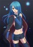  blue_hair bodysuit cape hair_over_one_eye inazuma_eleven kazemaru_ichirouta long_hair male solo trap 