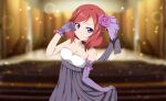 blush dress love_live!_school_idol_festival_2 love_live!_school_idol_project nishikino_maki redhead short_hair violet_eyes wink