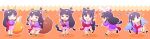  &gt;_&lt; 1girl ^_^ ace_attorney animal_ear_fluff animal_ears black_footwear black_hair blue_wings cat_ears cat_tail chibi closed_eyes fang fox_ears fox_tail hanten_(clothes) happy heart highres jacket japanese_clothes jewelry kimono leaf leaf_on_head long_hair magatama magatama_necklace maya_fey necklace open_mouth own_hands_together paw_pose pink_sash purple_jacket rabbit_ears rabbit_tail raccoon_ears sash short_kimono sibawannco tail topknot whiskers wings 