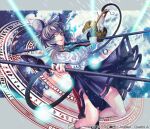  album_cover animal_ears basket black_footwear blue_sky capelet check_commentary commentary commentary_request cover determined dowsing_rod dress dynamic_pose floating grey_capelet grey_dress grey_hair grey_skirt grey_vest hikitsu_juusou holding holding_weapon incoming_attack lasers layered_clothes long_sleeves magic_circle mouse mouse_ears mouse_girl mouse_tail nazrin official_art prehensile_tail rain red_eyes shirt shoes short_hair skirt skirt_set sky smirk socks spell_card tail touhou touhou_cannonball vest weapon white_shirt 