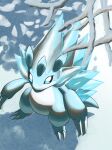  absurdres alolan_sandslash bare_tree bright_pupils claws commentary_request green_eyes highres jira_(ziraiya26) looking_up no_humans outdoors pokemon pokemon_(creature) snow solo standing tree white_pupils 
