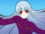  aqua_hair blush breasts king_of_fighters kula_diamond long_hair red_eyes vector_trace wallpaper zipper 