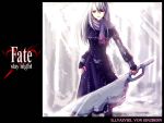  adult fate/stay_night fate_(series) illyasviel_von_einzbern long_hair puyo red_eyes solo sword weapon white_hair 