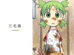  azuma_kiyohiko dirty koiwai_yotsuba quad_tails raglan_sleeves wallpaper white yotsubato! 