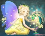  blonde_hair fairy feet galge.com hanamura_mai pointy_ears solo wallpaper wings yellow_eyes 