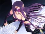  fate/stay_night fate_(series) long_hair purple_hair rider strapless_dress thighhighs very_long_hair wallpaper zettai_ryouiki 
