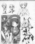   5_nenme_no_houkago animal_ears asahina_mikuru rabbit_ears kantoku monochrome nagato_yuki seifuku suzumiya_haruhi suzumiya_haruhi_no_yuuutsu  