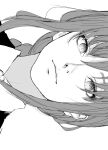 1girl braid chainsaw_man collar expressionless eyelashes greyscale hair_between_eyes inoitoh looking_at_viewer makima_(chainsaw_man) monochrome nose portrait ringed_eyes sidelocks white_background 