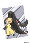  :d absurdres border commentary_request dated full_body grey_background highres kimii_(f07_harmony) looking_up mawile open_mouth pokemon pokemon_(creature) red_eyes smile solo tongue white_border 