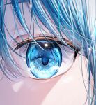  1girl blue_eyes blue_hair chromatic_aberration close-up commentary_request eye_focus hair_between_eyes hatsune_miku light_particles looking_at_viewer mahiru_yura shade shadow solo sparkle vocaloid 