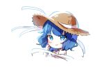  1girl blue_eyes blue_hair blush closed_mouth hat kiritani_haruka lat1e medium_hair portrait project_sekai solo sun_hat white_background 