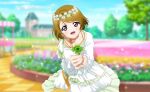 blush brown_hair dress koizumi_hanayo love_live!_school_idol_festival_2 love_live!_school_idol_project short_hair smile violet_eyes