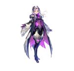  1girl bodysuit bodysuit_under_clothes boots fire_emblem fire_emblem_awakening fire_emblem_heroes full_body gloves glowing_bodysuit highres hood long_hair looking_at_viewer official_alternate_costume official_art pants pants_tucked_in puffy_pants robe robin_(female)_(fire_emblem) robin_(fire_emblem) simple_background smile solo thigh_boots twintails white_hair 