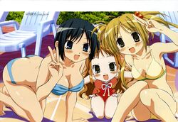  bikini he_is_my_master sawatari_izumi sawatari_karin sawatari_mitsuki swimsuit 