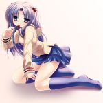  cherry clannad ichinose_kotomi namamo_nanase seifuku sitting winter_uniform 