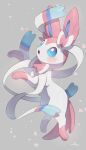  absurdres artist_name grey_background highres no_humans nullma open_mouth pokemon pokemon_(creature) signature simple_background solo sylveon watermark 