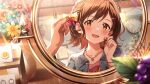 blush brown_eyes brown_hair dress idolmaster_million_live!_theater_days kasuga_mirai short_hair smile