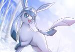  artist_name glaceon highres no_humans open_mouth outdoors pokemon pokemon_(creature) solo tree watermark y_yayoi 