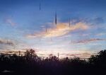  clouds commentary_request dusk forest fracoco highres nature no_humans original outdoors power_lines rain scenery signature sky utility_pole 