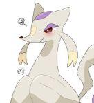  1girl angry blush ermine long_sleeves mienshao pokemon pokemon_(creature) squiggle weasel whiskers white_fur yukiroi_0403 
