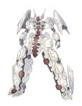  gundam gundam_suisei_no_majo highres looking_down mecha mechanization mobile_suit ni~tsu_kashi no_humans open_hands quiet_zero robot science_fiction solo white_background white_eyes 