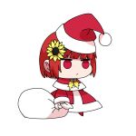  absurdres bag chibi christmas dress gift_bag hat highres holding holding_bag holding_sack holly meme non-web_source original padoru_(meme) red_headwear sack santa_costume santa_dress santa_hat 