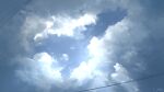 blue_sky clouds cloudy_sky day highres no_humans original outdoors power_lines rune_xiao scenery signature sky 