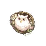  1other artist_name bird facing_viewer feathers feh_(fire_emblem_heroes) fire_emblem fire_emblem_heroes looking_at_viewer meziosaur owl upper_body white_background white_feathers 