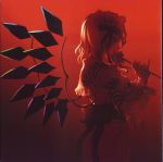  bow capelet cradle flandre_scarlet flower kuroya_shinobu maid_headdress profile red sash solo tattoo touhou wings 