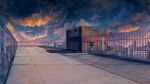  absurdres axleaki blue_sky building city cityscape clouds commentary_request fence highres no_humans original radio_antenna rooftop scenery shadow sky sky_focus star_(sky) starry_sky twilight variant_set 
