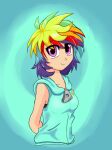  1girl crush_crush iro_(crush_crush) rainbow_hair sad_panda_studios tagme violet_eyes 