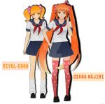  2girls orange_hair osana_najimi rival-chan_(yandere_simulator) tagme twintails yandere_simulator 