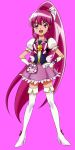  1girl aino_megumi boots cure_lovely happinesscharge_precure! high_ponytail highres long_hair magical_girl official_art pink_eyes pink_hair ponytail precure thigh_boots 