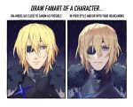  1boy blonde_hair blue_eyes closed_mouth dimitri_alexandre_blaiddyd eyepatch fire_emblem fire_emblem:_three_houses fur_trim highres kkomcce looking_at_viewer male_focus medium_hair 