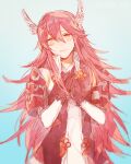  1girl bare_shoulders blush caeldori_(fire_emblem) closed_mouth fire_emblem fire_emblem_fates hairband head_wings long_hair own_hands_together redhead shourou_kanna upper_body white_hairband wings 