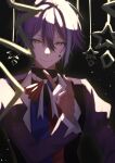  1boy blue_hair closed_mouth commentary_request hair_between_eyes highres kamishiro_rui lapels long_sleeves looking_at_viewer male_focus project_sekai purple_hair short_hair solo star_(symbol) taro_art0420 upper_body yellow_eyes 