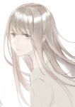  1girl absurdres brown_hair grey_eyes highres light_smile long_hair looking_at_viewer original simple_background solo touchika upper_body white_background 