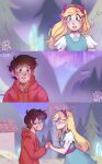 1boy 1girl blonde_hair blue_eyes brown_eyes brown_hair couple horns marco_diaz star_butterfly star_vs_the_forces_of_evil