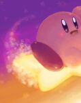  arm_up bright_pupils flying kirby kirby_(series) no_humans open_mouth solo star_(symbol) tannborain violet_eyes warp_star white_pupils 