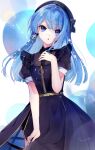  1girl absurdres belt beret blue_eyes blue_hair hat highres hololive hoshimachi_suisei hoshimachi_suisei_(5th_costume) long_hair looking_at_viewer red666 short_sleeves solo tagme virtual_youtuber zipper 