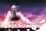  blade feathers gond highres school_uniform sky tachibana_kanade wings 