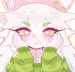  animal_ears animal_hat cat cat_ears cat_girl cat_hat cattail_(plants_vs_zombies) chikomokii collar green_sweater hat heart highres long_hair open_mouth original planimal plants_vs_zombies sweater very_long_hair white_fur white_hair 