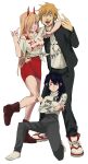  black_hair black_jacket black_pants blonde_hair chainsaw_man couple denji_(chainsaw_man) family highres jacket nayuta_(chainsaw_man) non-web_source pants power_(chainsaw_man) red_skirt skirt 