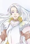  1girl armor chiako_(chanome) chris_lightfellow gensou_suikoden gensou_suikoden_iii long_hair looking_at_viewer simple_background solo violet_eyes white_background white_hair 