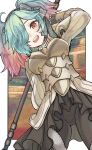  1girl absurdres blue_hair fire_emblem fire_emblem_fates hair_over_one_eye highres kans0u55 looking_at_viewer open_mouth peri_(fire_emblem) pink_hair red_eyes teeth twintails upper_body upper_teeth_only upskirt 