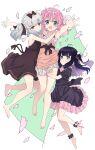  3girls abe_kanari black_hair blue_eyes closed_mouth dress grey_hair haikagura_(prima_doll) hair_ornament haizakura_(prima_doll) highres long_hair multiple_girls open_mouth pink_hair prima_doll_(anime) retzel_(prima_doll) smile twintails 