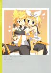  blonde_hair blue_eyes ixy kagamine_len kagamine_rin microphone open_mouth short_hair twins vocaloid 