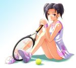  kobayakawa_rinko legs love_plus love_plus_plus racket shian_(my_lonly_life.) short_twintails sportswear tennis_ball tennis_racket tennis_uniform twintails 